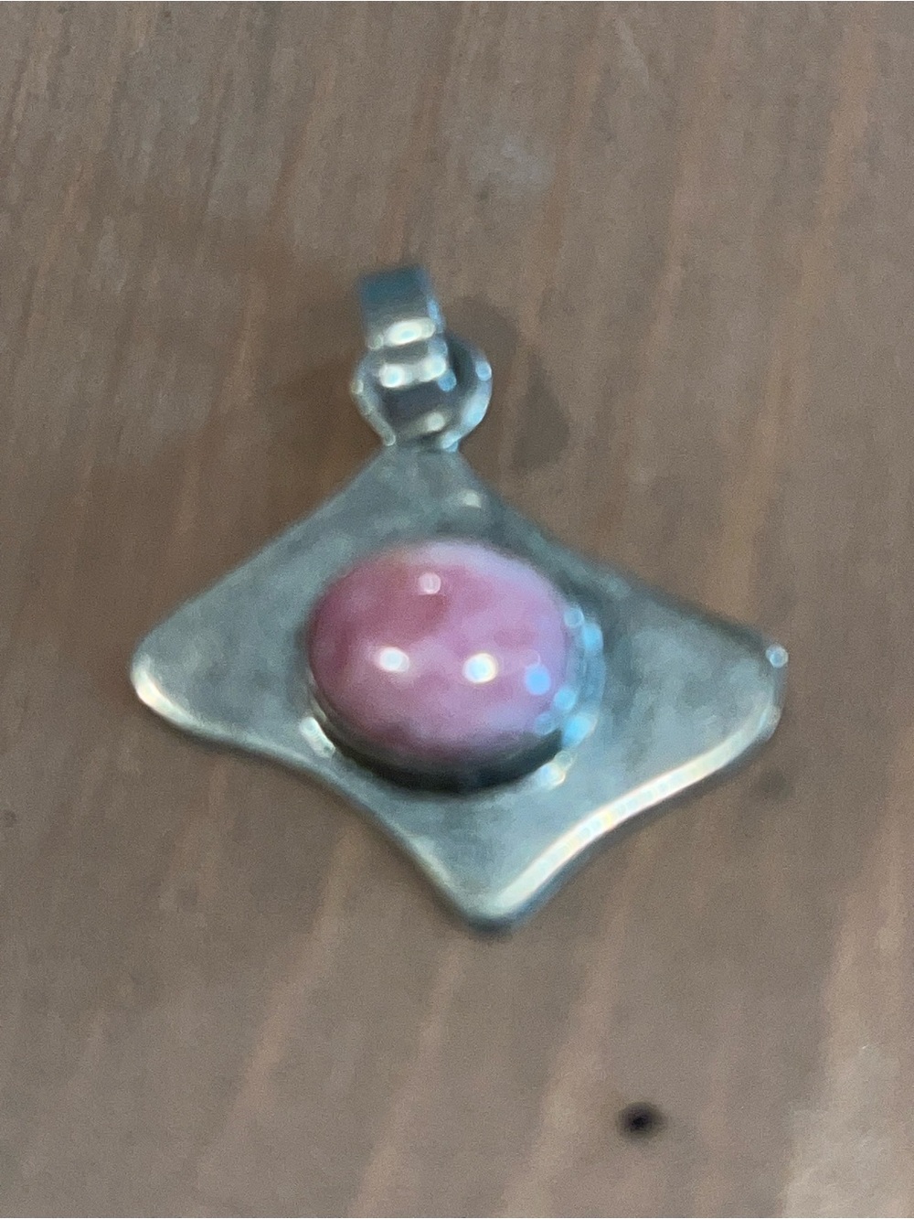 925 Sterling silver 925 rhodochrosite pendant vintage feminine necklace 1990 EUC